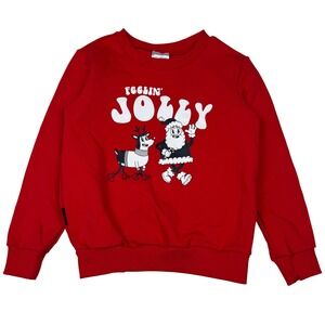 Tiny Tribe Australia Kids 7 Red Feelin Jolly Santa Reindeer Christmas Sweatshirt